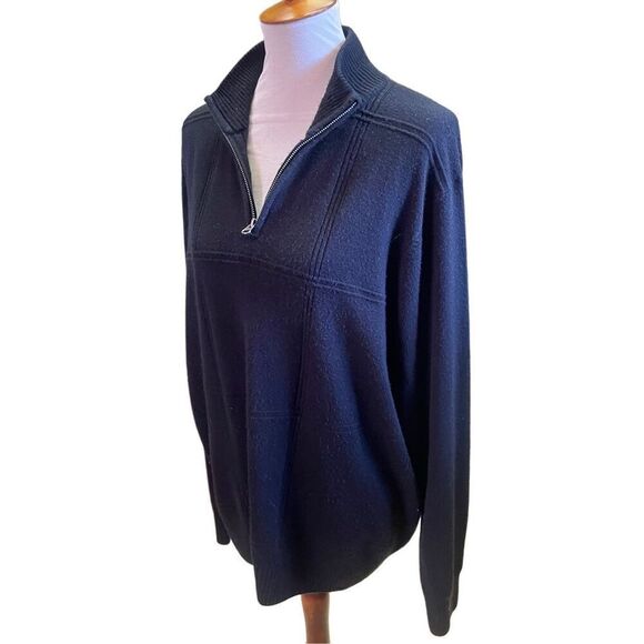 Dockers Black Half Zip/Mock Turtleneck Men’s Pullover Sweater Long Sleeve Size X - Picture 4 of 7
